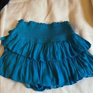 Mustard Seed Blue Smocked Skater Skirt